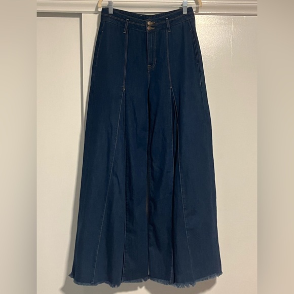 Free People Denim - Free People We The Free High Waist Super Wide Leg Pleated Trouser - Size 28